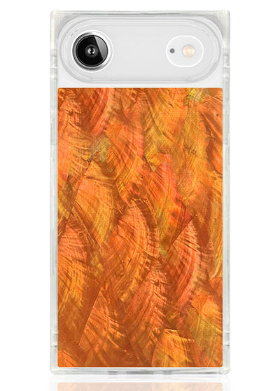 Orange Mother of Pearl Square iPhone Case #iPhone Air + MagSafe