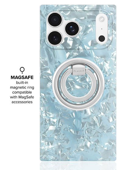 Icy Blue Pearl SQUARE iPhone Case #iPhone 18 Pro Max + MagSafe,iPhone 18 Pro + MagSafe