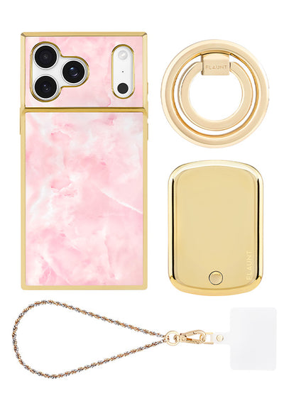 Elite Collection - Gilded Faux Rose Quartz Bundle Set