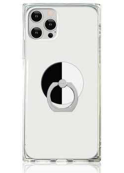 Black and White Colorblock Adhesive Phone Ring Stand