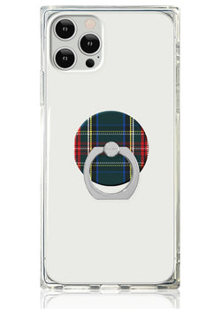 Green Plaid Adhesive Phone Ring Stand