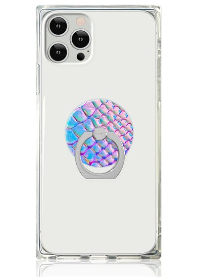 Iridescent Crocodile Faux Leather Adhesive Phone Ring Stand