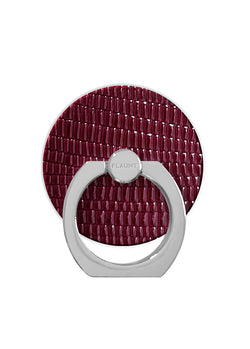 Burgundy Lizard Faux Leather Adhesive Phone Ring Stand