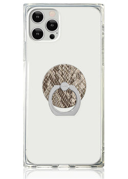 Nude Python Faux Leather Adhesive Phone Ring Stand