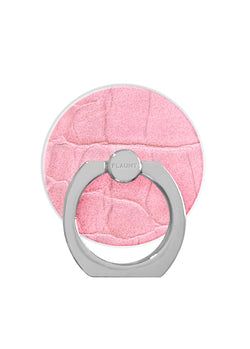 Pink Crocodile Faux Leather Adhesive Phone Ring Stand