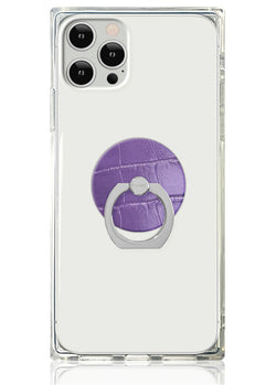 Purple Crocodile Faux Leather Adhesive Phone Ring Stand