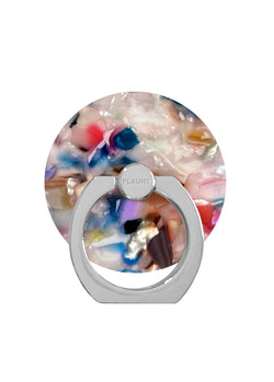Rainbow Confetti Tortoise Shell Adhesive Phone Ring Stand