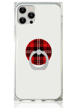 Red Plaid Adhesive Phone Ring Stand