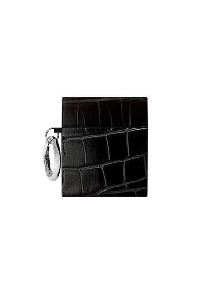 Black Crocodile SQUARE AirPods Case #AirPods 1st and 2nd Gen