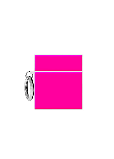 Neon Pink SQUARE AirPods Case #AirPods 1st and 2nd Gen