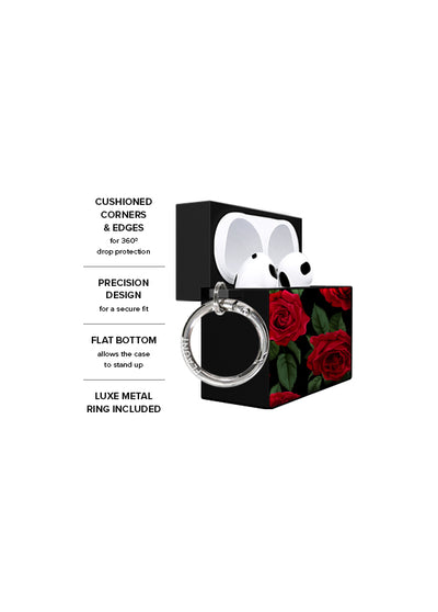 Rose Print SQUARE AirPods Case #AirPods 1st and 2nd Gen