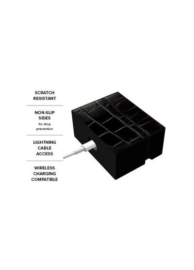Black Crocodile SQUARE AirPods Case #AirPods 3rd Gen