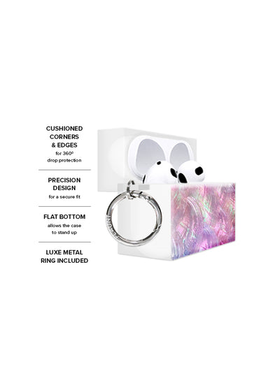 Pink Mother of Pearl SQUARE AirPods Case #AirPods Pro 1st and 2nd Gen