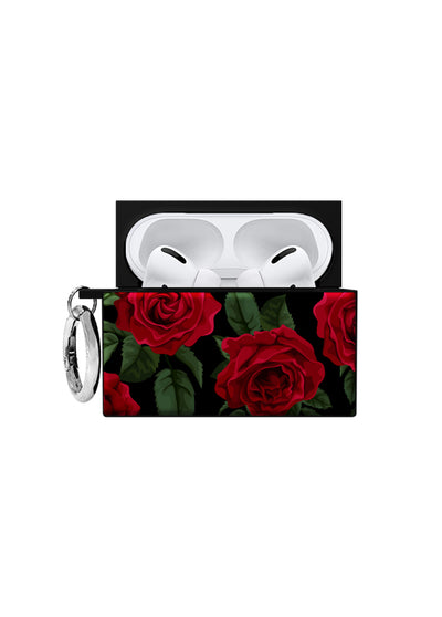 Rose Print SQUARE AirPods Case #AirPods Pro 1st Gen