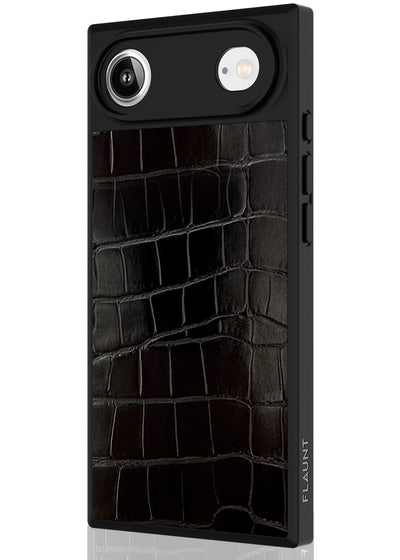 Black Crocodile Square iPhone Case #iPhone Air + MagSafe