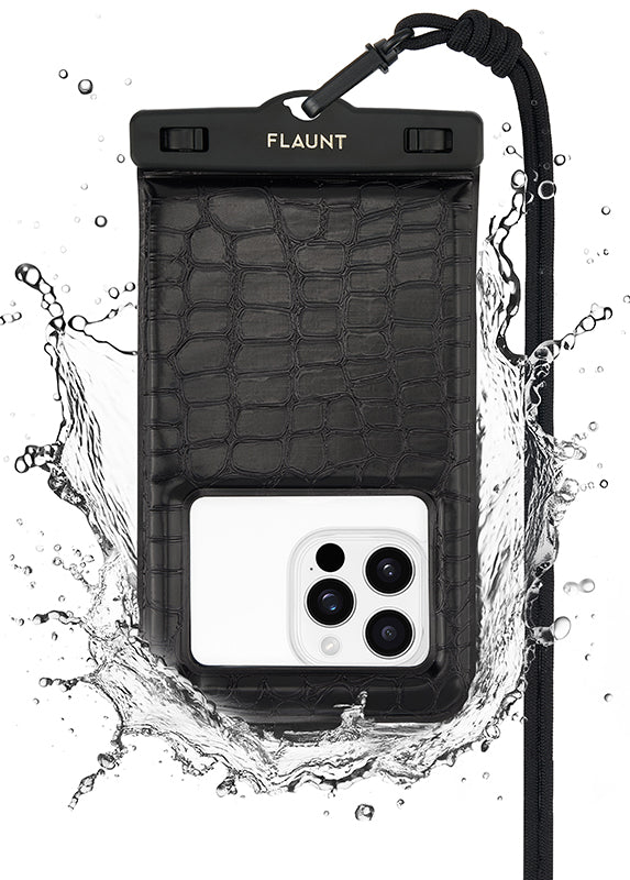 Black Crocodile Waterproof Phone Pouch - FLAUNT cases Black Crocodile Waterproof Phone Pouch - FLAUNT cases