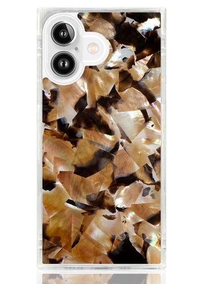 Brown Abalone Shell Square iPhone Case #iPhone 17 + MagSafe
