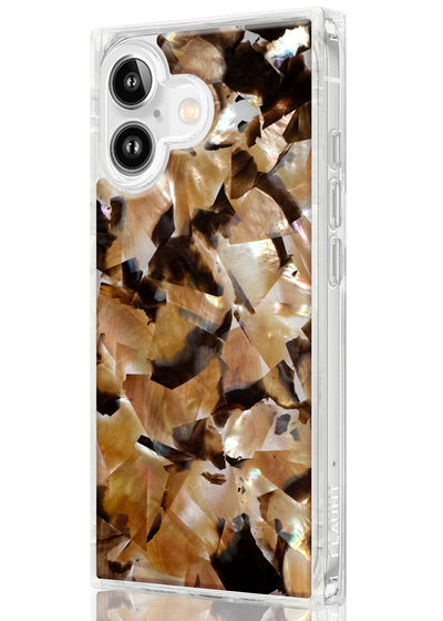 Brown Abalone Shell Square iPhone Case #iPhone 17 + MagSafe
