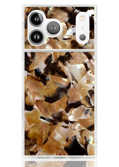 Brown Abalone Shell Square iPhone Case #iPhone 17 Pro + MagSafe