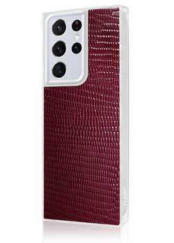 Burgundy Lizard Square Galaxy Case #Galaxy S22 Ultra