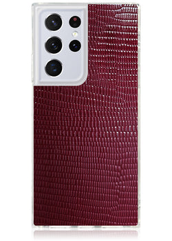 Burgundy Lizard Square Galaxy Case #Galaxy S22 Ultra