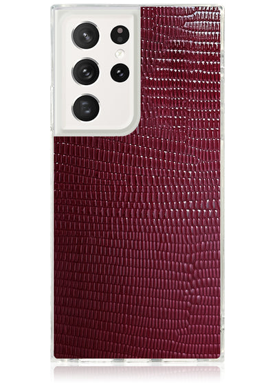 Burgundy Lizard Square Galaxy Case #Galaxy S23 Ultra