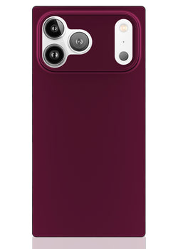 Burgundy Square iPhone Case #iPhone 17 Pro Max + MagSafe