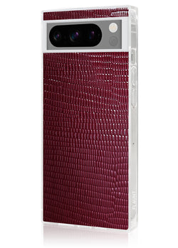 Burgundy Lizard SQUARE Google Pixel Case #Pixel 8 Pro