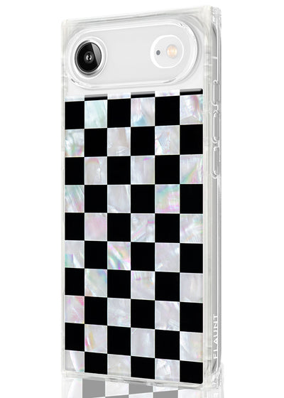 Checkered Mother of Pearl SQUARE iPhone Case #iPhone Air + MagSafe