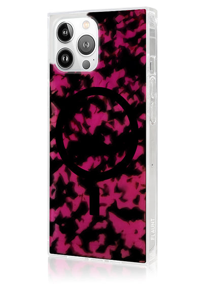 Raspberry Tortoise Shell SQUARE Phone Case #iPhone 14 Pro Max + MagSafe