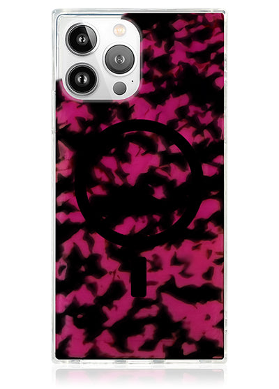 Raspberry Tortoise Shell SQUARE Phone Case #iPhone 15 Pro Max + MagSafe