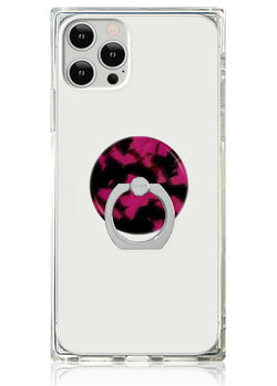 Raspberry Tortoise Shell Adhesive Phone Ring Stand