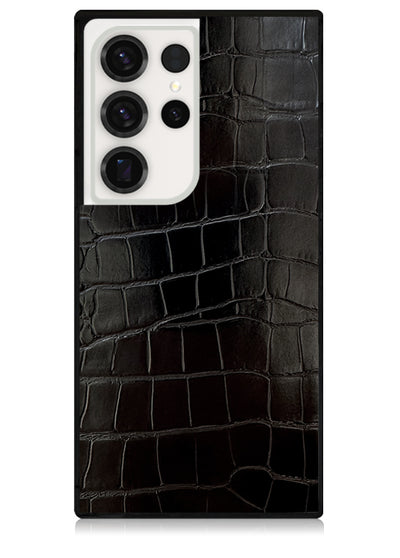 Black Crocodile Square Galaxy Case #Galaxy S25 Ultra