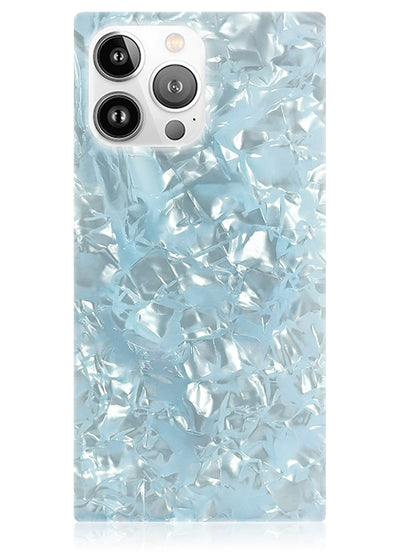 Icy Blue Pearl SQUARE iPhone Case #iPhone 16 Pro Max