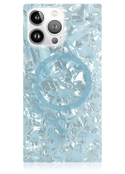 Icy Blue Pearl SQUARE iPhone Case #iPhone 16 Pro + MagSafe