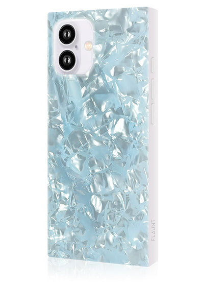 Icy Blue Pearl SQUARE iPhone Case #iPhone 16