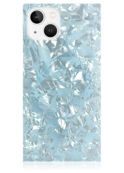 Icy Blue Pearl SQUARE iPhone Case #iPhone 15 Plus