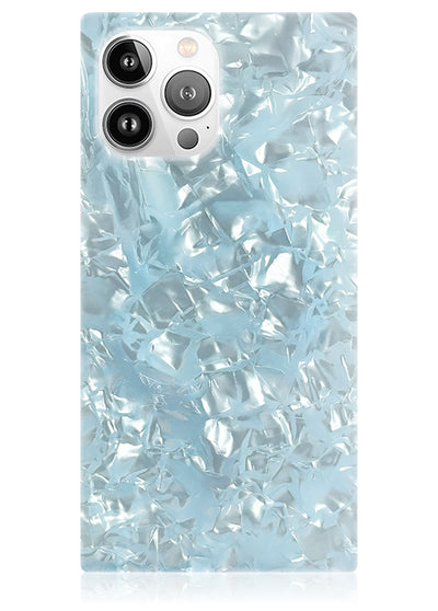 Icy Blue Pearl SQUARE iPhone Case #iPhone 14 Pro Max