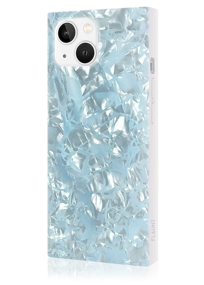 Icy Blue Pearl SQUARE iPhone Case #iPhone 16e/14/13