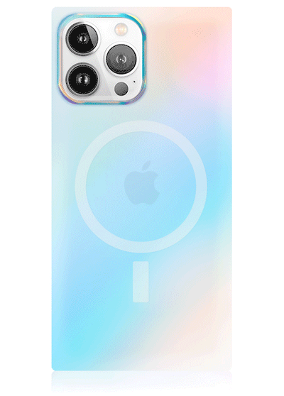 Iridescent Satin Square iPhone Case #iPhone 13 Pro Max + MagSafe