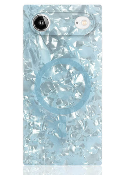 Icy Blue Pearl SQUARE iPhone Case #iPhone Air + MagSafe