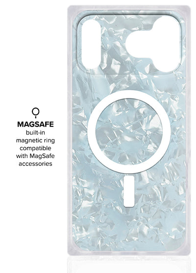 Icy Blue Pearl SQUARE iPhone Case #iPhone 17 Pro Max + MagSafe