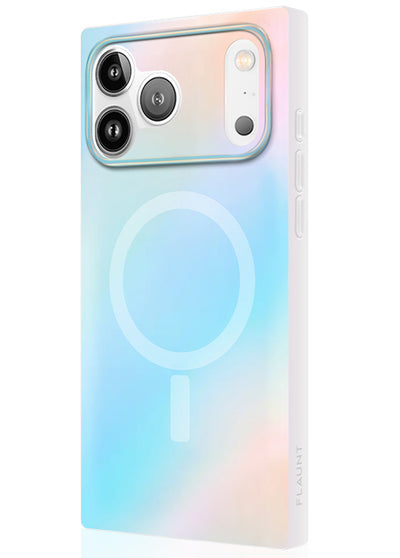 Iridescent Satin Square iPhone Case #iPhone 17 Pro Max + MagSafe