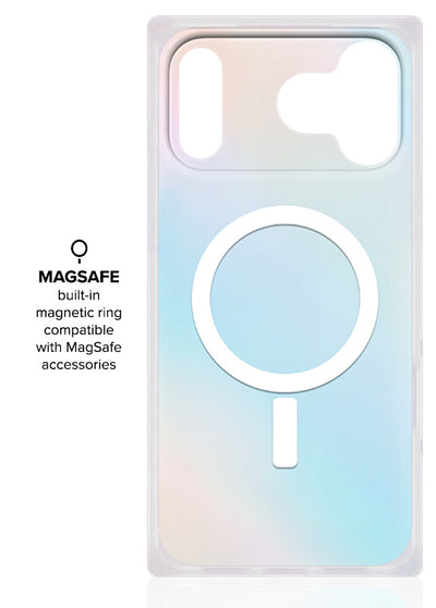 Iridescent Satin Square iPhone Case #iPhone 17 Pro + MagSafe