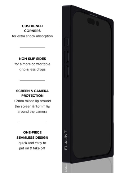 Matte Black Square iPhone Case #iPhone 17 + MagSafe