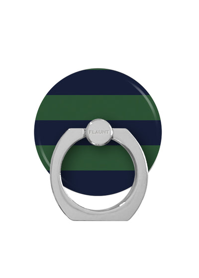 Navy & Green Rugby Stripe Adhesive Phone Ring Stand