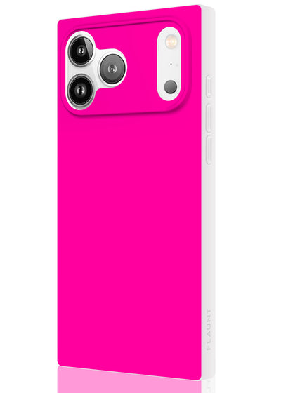 Neon Pink Square iPhone Case #iPhone 17 Pro + MagSafe