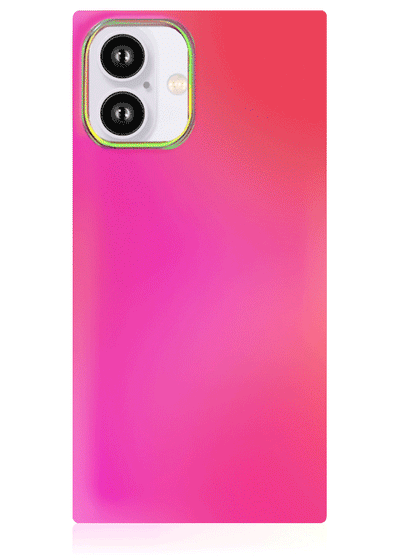 Pink Iridescent Satin Square iPhone Case #iPhone 16 Plus