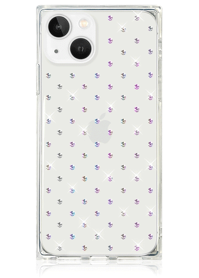 SQUARE Iridescent Crystal Rhinestone iPhone Case #iPhone 15