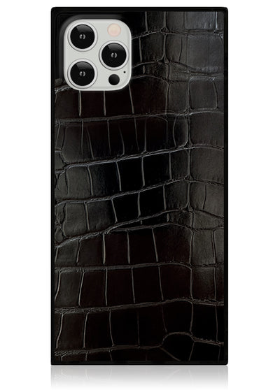 Black Crocodile Square iPhone Case #iPhone 12 Pro Max